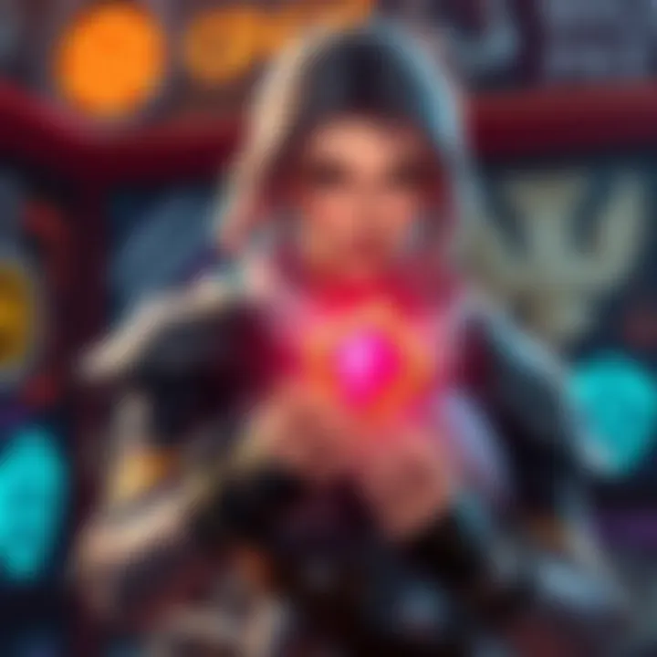 Valk character holding her first Apex heirloom in a gaming setting