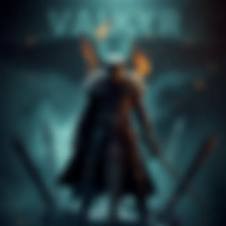 A warrior stands in a battle stance, surrounded by dark, chaotic energy, showing signs of fatigue and determination after a fierce fight.