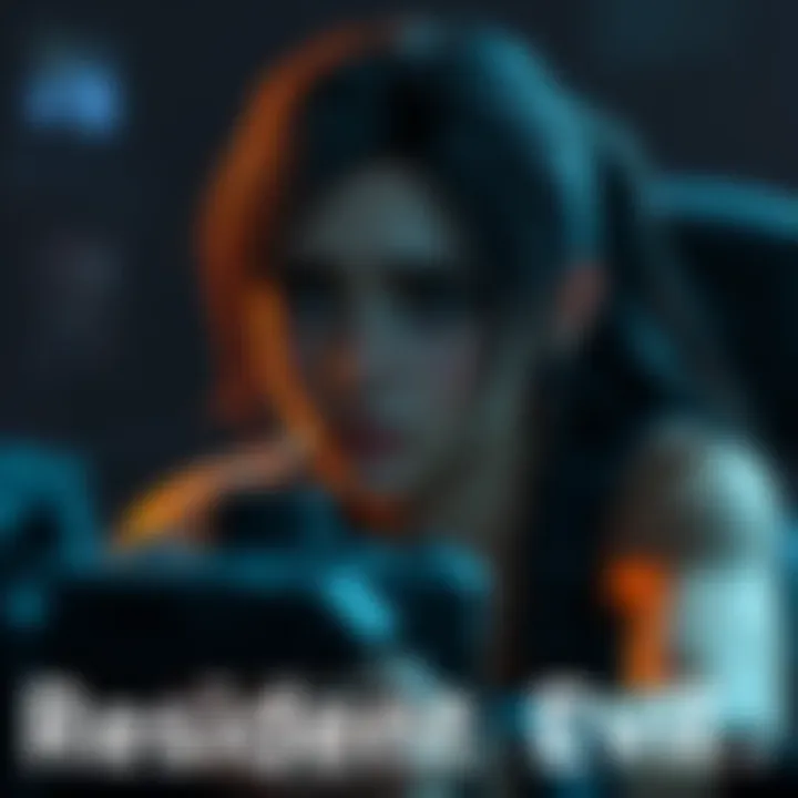 Valkyrae shows her worried expression while playing Resident Evil 8, surrounded by dark and eerie game graphics.