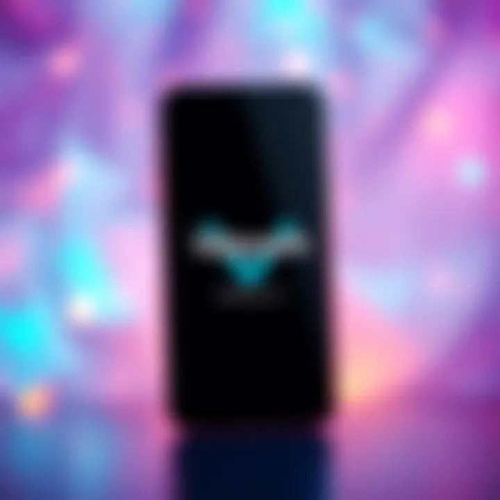 Valorant Mobile Announcement A smartphone displaying the Valorant Mobile logo with a vibrant background indicating excitement for the upcoming announcement.