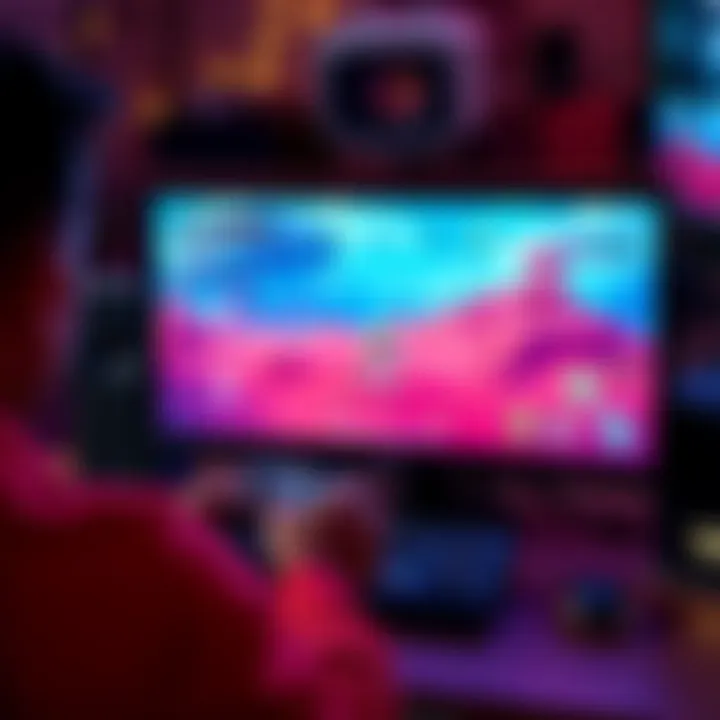A person playing Valorant Mobile on a computer using an emulator, showing the game screen and keyboard setup.