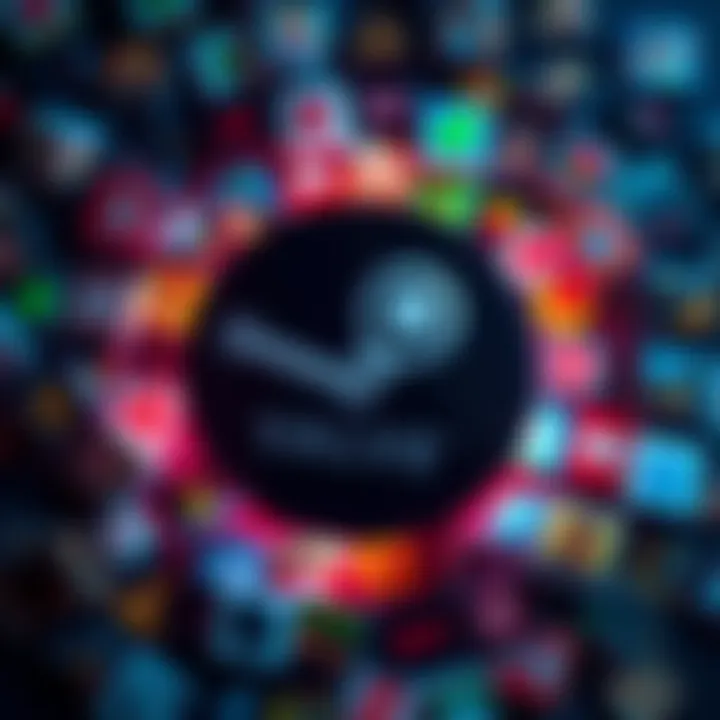 A graphic showing the Valve logo surrounded by adult game icons, symbolizing the controversy over content removal from Steam due to credit card company pressure.