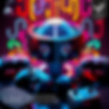 Valve Brain-Scanning Tech Concept A futuristic concept art showing a gaming headset integrated with brain-scanning technology, surrounded by gaming controllers and patents, highlighting innovation in gaming technology.