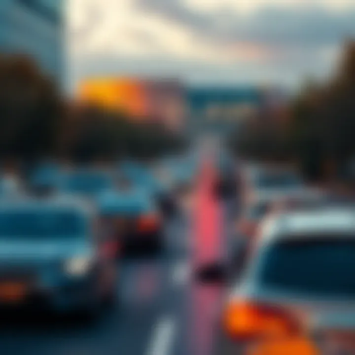 A view of the busy road leading to Valve's headquarters with cars commuting during rush hour.