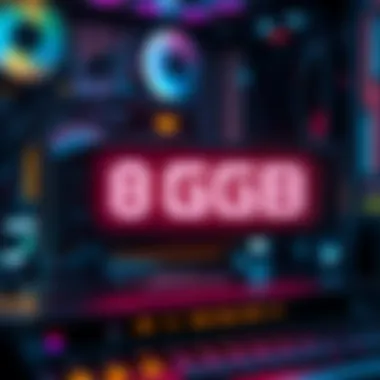 A graphic showing a computer graphics card with 8GB memory, representing performance improvements for gaming, with visual elements indicating enhanced graphics and smoother gameplay.