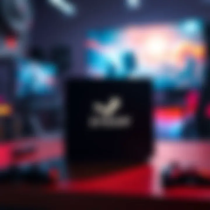 A sleek gaming console labeled Steam Machine with a vibrant gaming setup in the background.