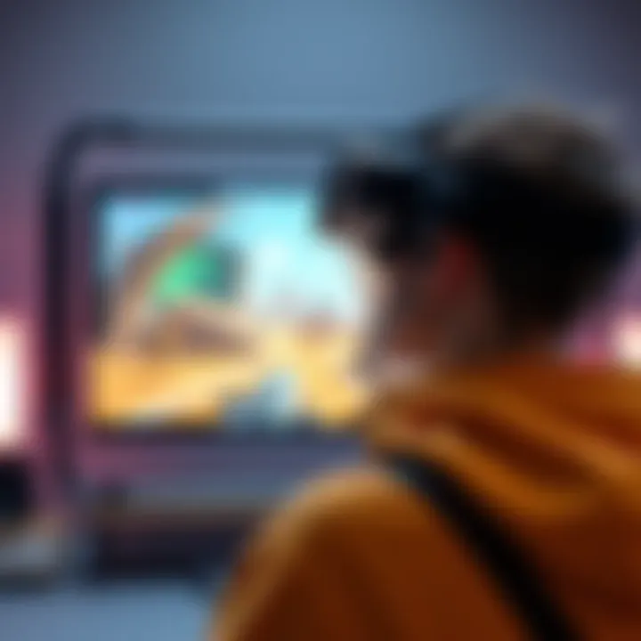 Valve's Frame Running Alyx in VR A close-up view of Valve's Frame device showing a VR game being played without a PC. The screen displays vibrant graphics from the game Alyx, with the player wearing a VR headset, immersed in the expe...
