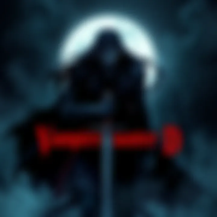 A dark and brooding cover showcasing a vampire hunter with long hair and a sword, set against a misty, moonlit background.