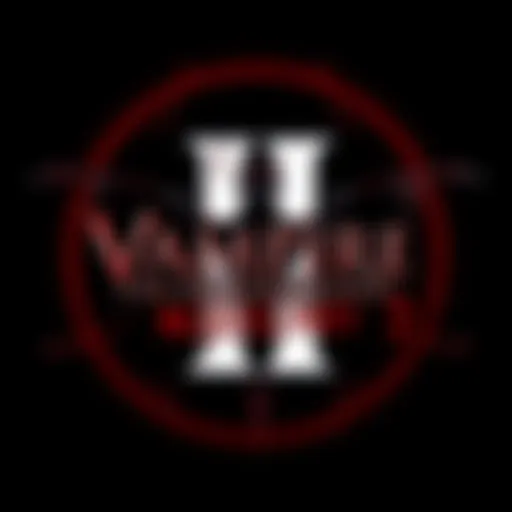 Logo of Vampire: The Masquerade – Bloodlines 2 with dark background