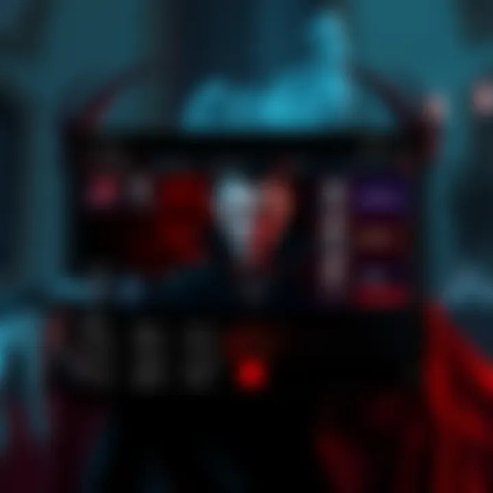 A screen displaying a vampire character creator showcasing various customization options for creating a unique vampire character.