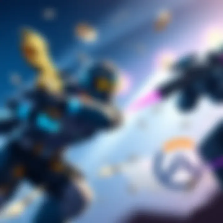 Vancouver Titans and San Francisco Shock players in action during an Overwatch League match