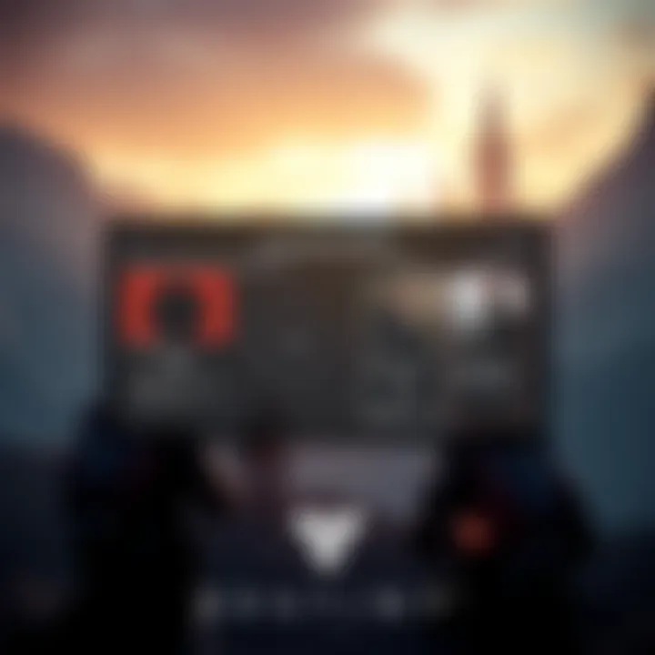 A graphic showing the Vanguard Orders menu in Destiny, highlighting improved navigation and new difficulty settings, with characters from the game in the background