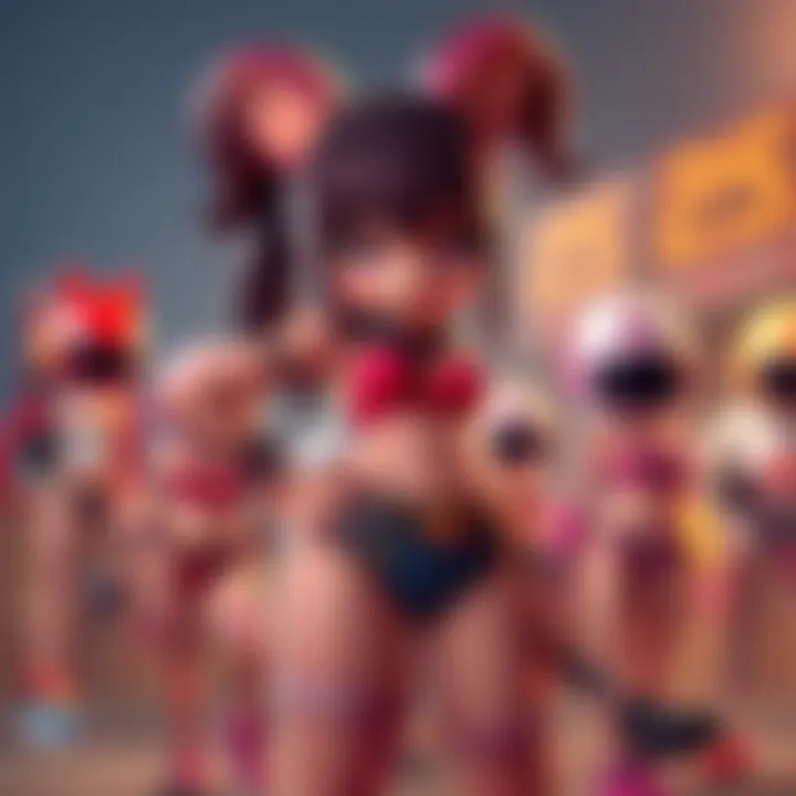 A vibrant character representing vanilla Judy-booty, showcasing its unique features and charm, standing confidently among modded versions.