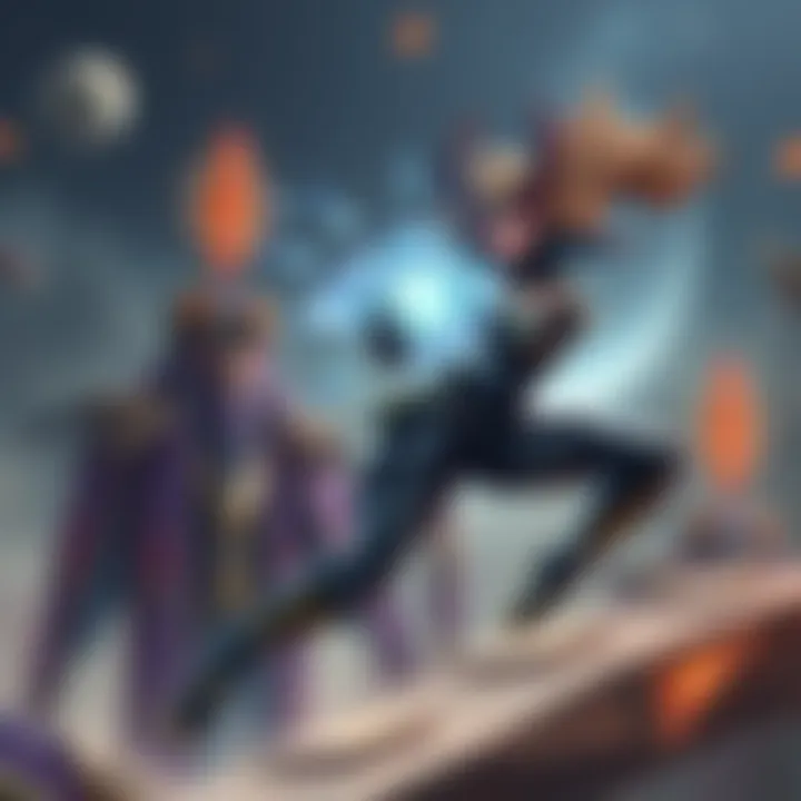 Vantage using her ultimate ability to attack an enemy structure, showcasing her unique skill in competitive gameplay.