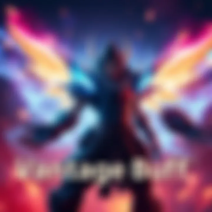 A character in HYPERMYST showcasing the Vantage buff effects with enhanced abilities in a vibrant game setting.