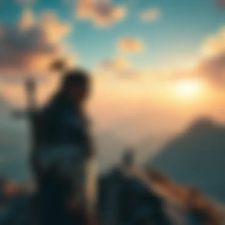 Aloy looking solemnly at the spot where Varl fell, surrounded by a beautiful landscape, conveying loss and hope for the future.