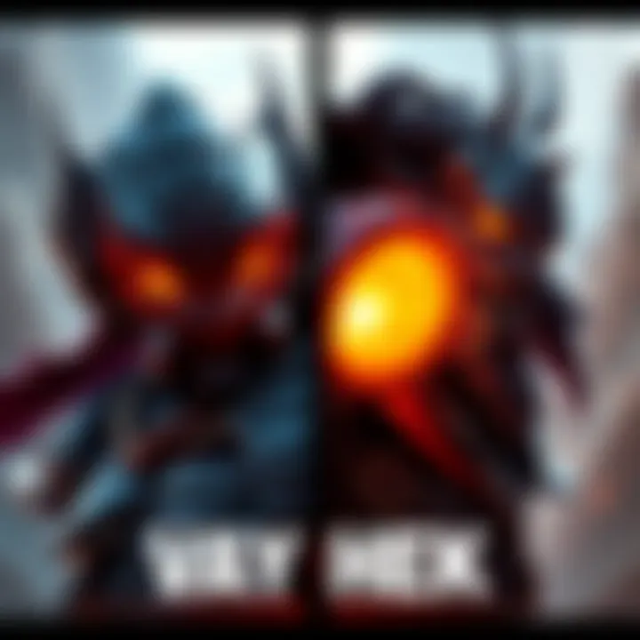 A visual comparison of two fantasy characters, Vay Hek on the left and Vor on the right, showcasing their distinct designs and features.