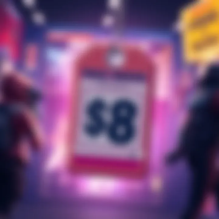 Vbucks price change illustration A graphic showing a price tag with 400 Vbucks labeled at $8, highlighting the cost increase and confusion around new rates.