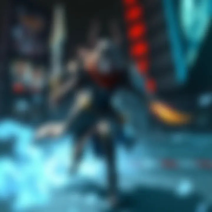 Character Vecna in action Vecna using blink timing in a game scene, showing quick movements and shadows