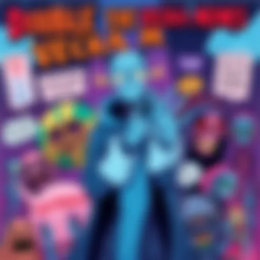 A colorful illustration of popular Vecna memes featuring humorous text and characters, showcasing their viral nature across social media.