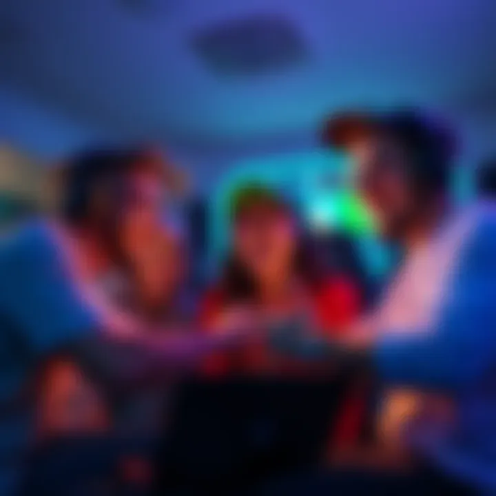 Vee Main Players Having Fun A group of gamers enjoying a lighthearted moment while playing as Vee, showcasing their humor and community spirit.