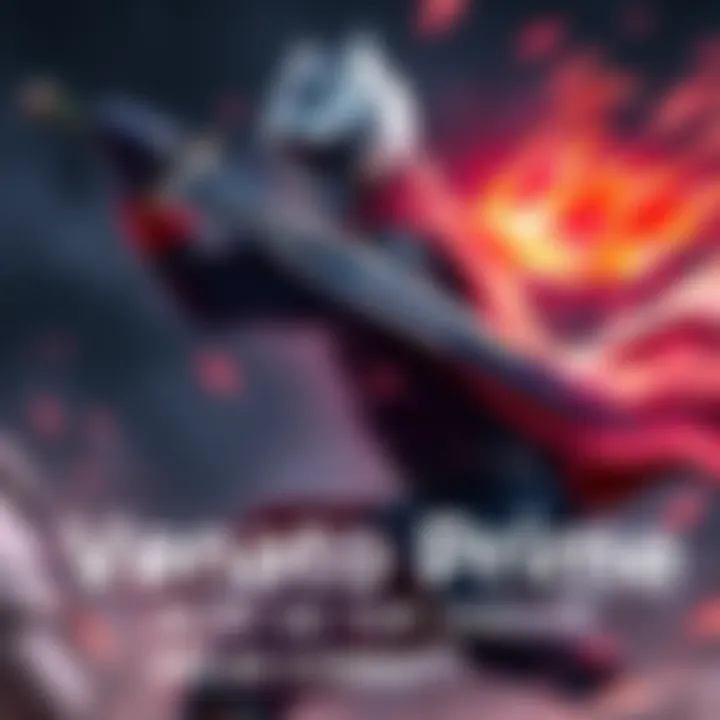 A character wielding the Venato Prime sword in a dynamic combat pose, showcasing its sleek design and powerful movement.