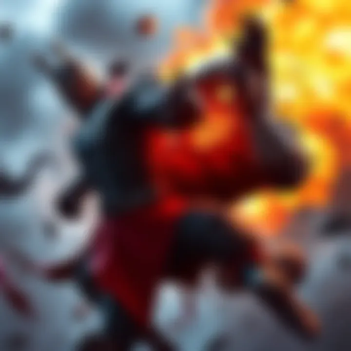 Vendetta lands a decisive blow on Doomfist during their intense battle