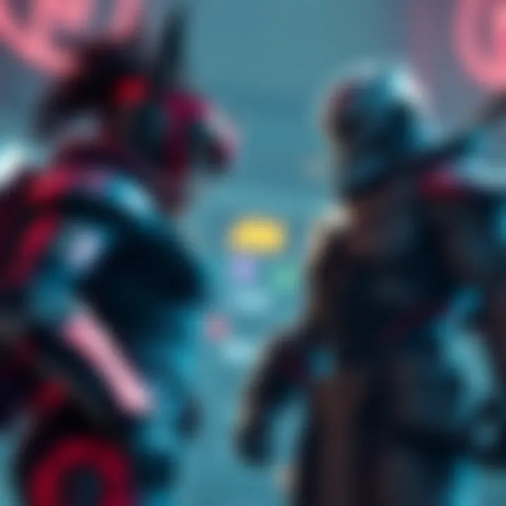 Vendetta Faces Off Against Winston Vendetta prepared for battle, standing confidently before Winston, who is braced and ready in a fierce stance.