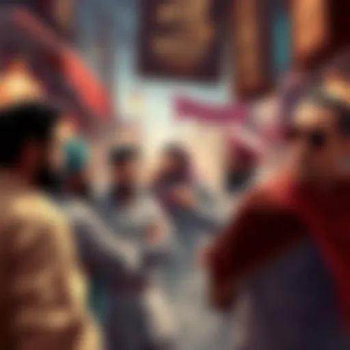 Vendors argue with each other in Maroo's Bazaar, showing signs of tension and disagreement over prices