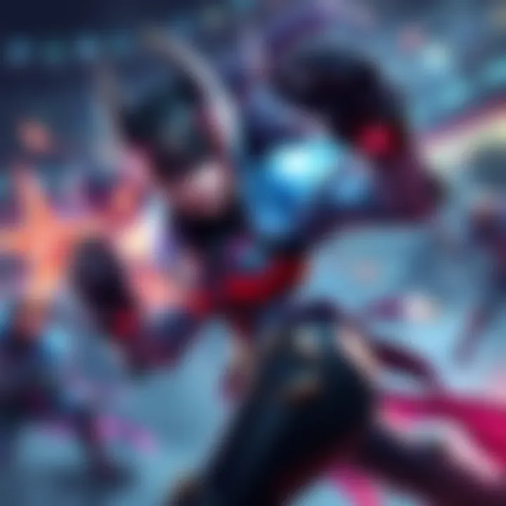 Venge character in action Venge hero using her abilities in a competitive match setting, showcasing her stunning skills