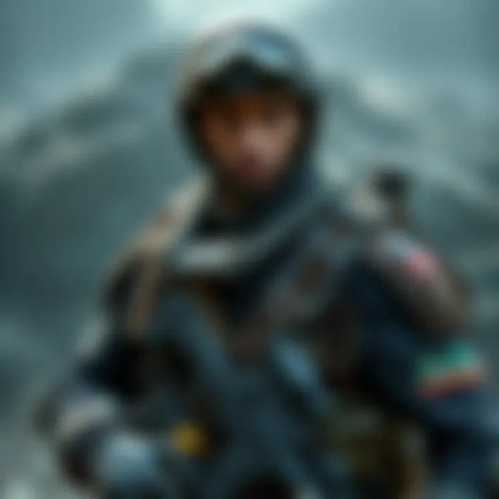 Venom Snake, dressed in combat gear, stands ready for battle with a determined look, symbolizing his transformation from medic to warrior.