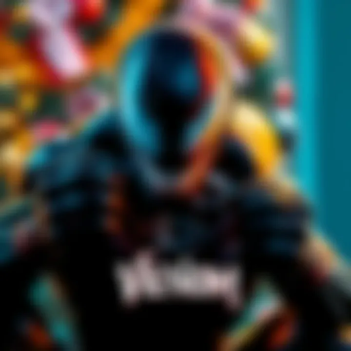 A graphic featuring Venom, the iconic comic book character, with game controllers and holiday-themed elements around him.