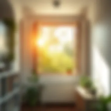 A bright room with an open window, fresh air flowing inside, and plants for better air quality.