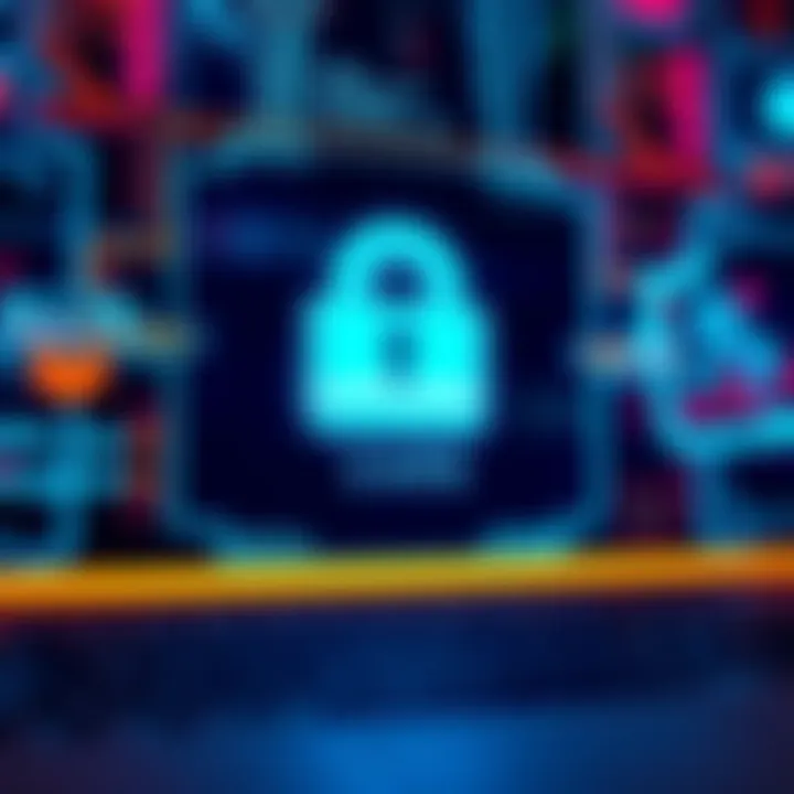 A security digital screen displaying a verification code and a padlock symbol, emphasizing online security.