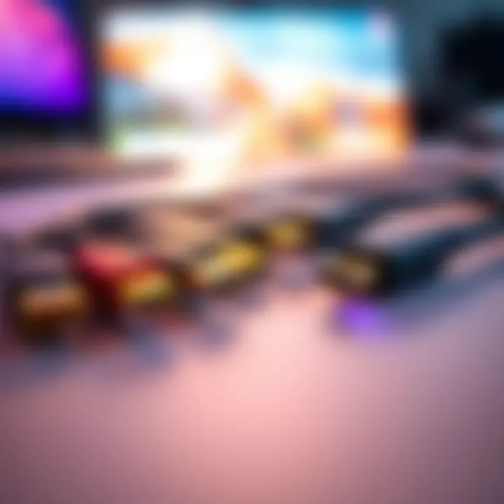Selection of high-quality Vesa-certified DisplayPort 1.4 cables arranged on a flat surface.