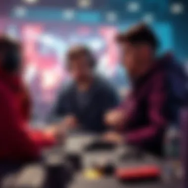 A group of experienced gamers talking seriously about gameplay issues in a gaming forum setting