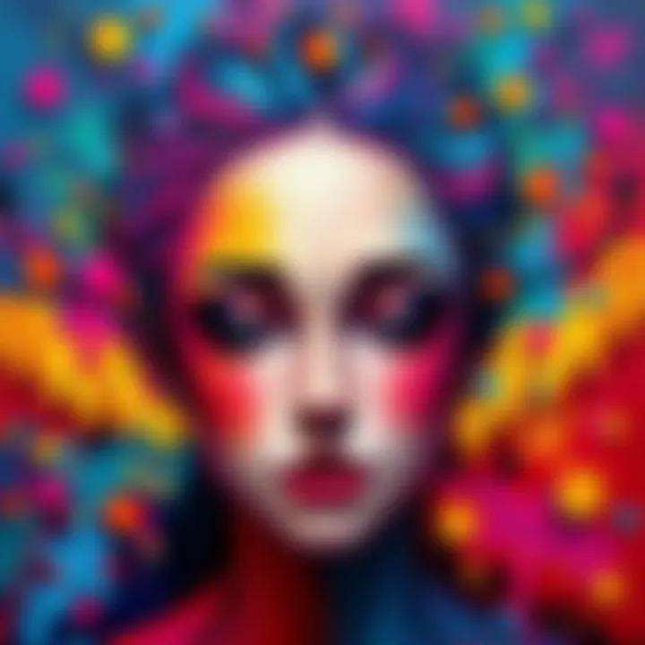 Vibrant artwork of Miriam Colorful painting titled Miriam by AlanaBellaBee, showcasing emotion and creativity