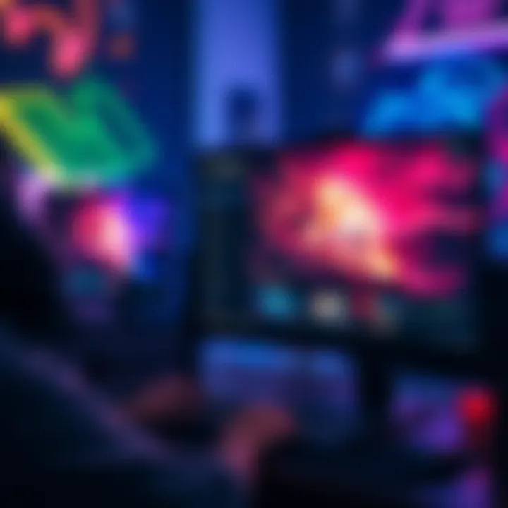 A gamer adjusting graphics settings on a computer screen for better visual quality in games