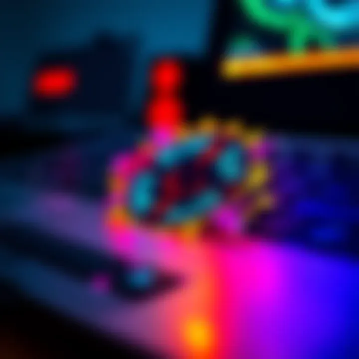 A close-up view of a colorful sticker on a personal computer, showcasing its bright design and sheen.