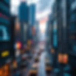 A bustling city scene in FH6 showcasing busy streets and lively buildings, highlighting the game's improved map design
