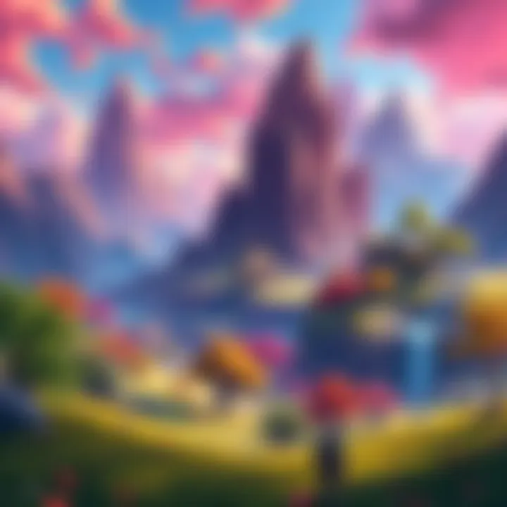 Colorful landscapes from various video games showcasing unique art styles and palettes