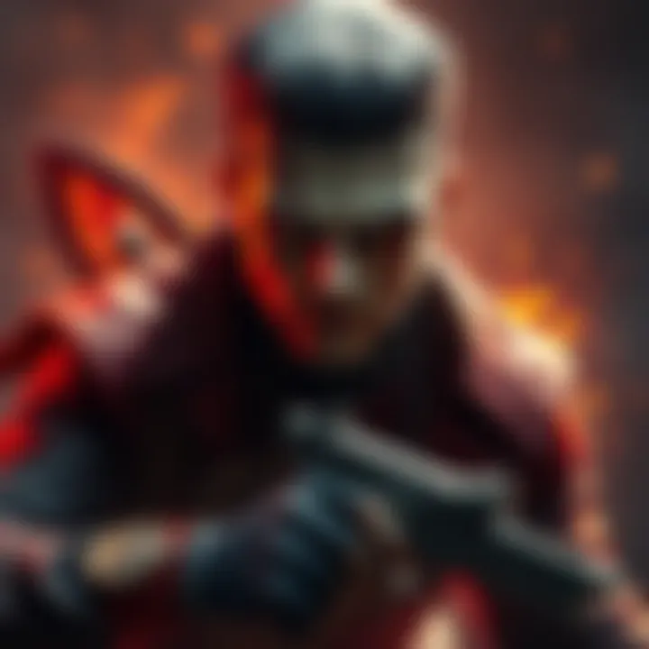 Victor's character design inspired by Frankenstein, showcasing his unique look with scars and stitches, while in a dynamic combat pose.