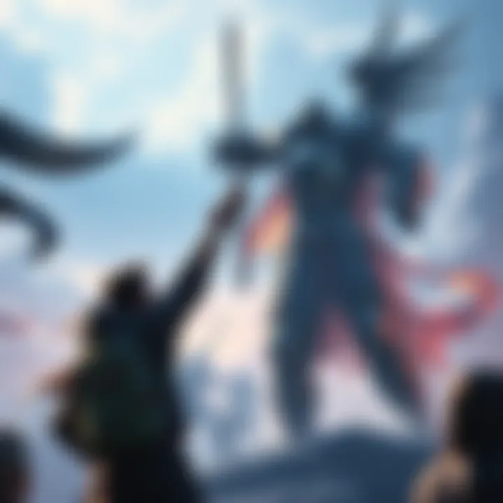 A gamer celebrating a hard-fought solo victory against a giant armored knight in a fantasy game.