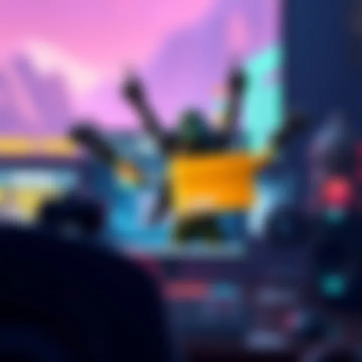 Victory pose bug on screen A humorous bug showing a character's victory pose stretched across a player's screen after opening a loot box.