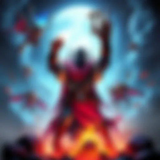 A player celebrates after defeating Worldslayer, surrounded by game elements symbolizing success and future challenges.