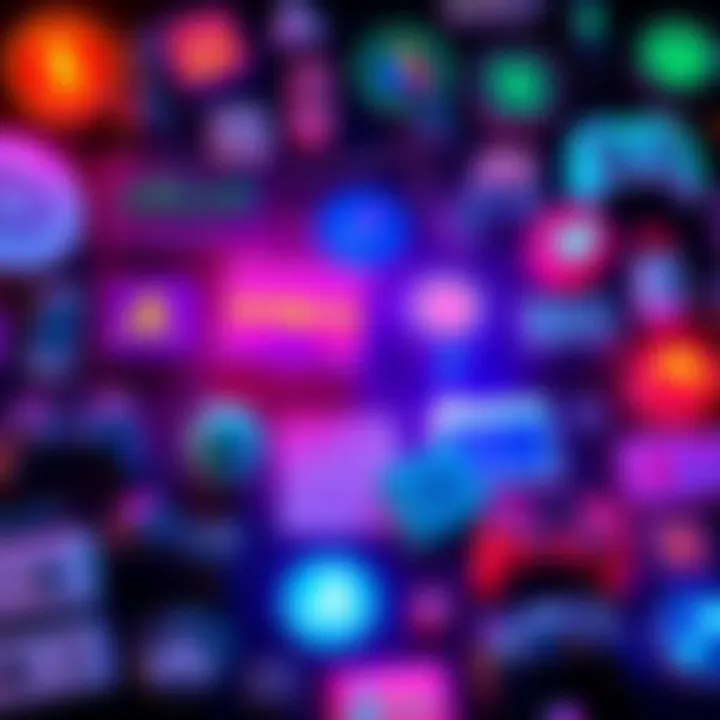 Various gaming icons representing elements of a popular video game series