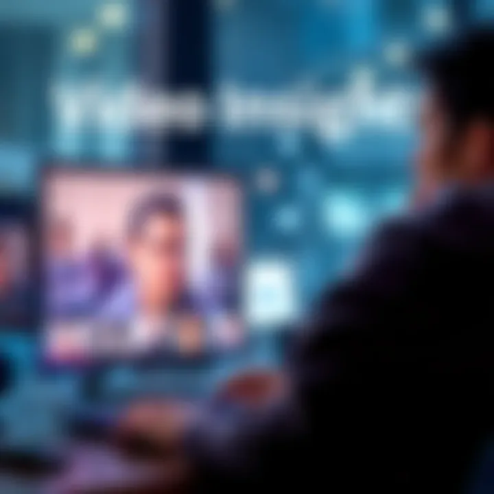 A person watching a video on a laptop, looking thoughtful and engaged.