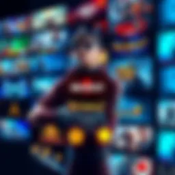 Video game achievements A collage of popular video games showcasing achievement notifications on screen