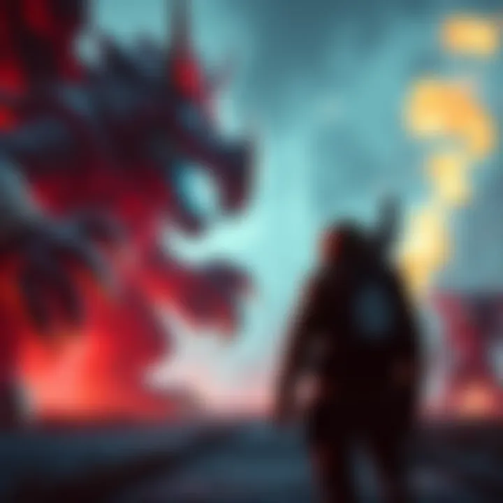 A player stands still while a video game boss appears less aggressive, highlighting a gameplay mechanic