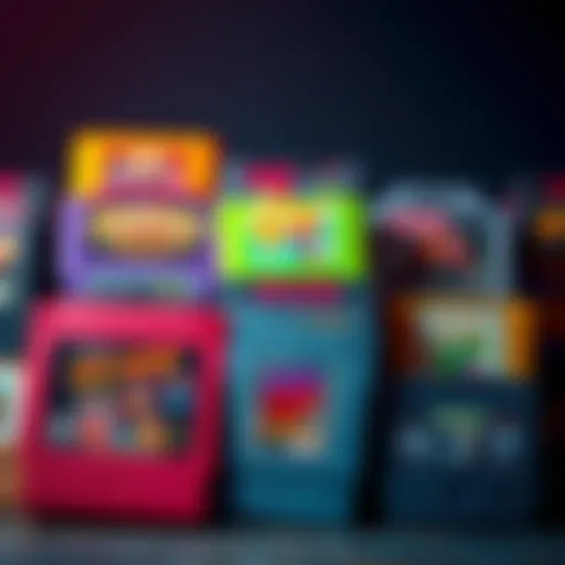 A collection of colorful vintage video game cartridges displayed together, evoking nostalgia for classic gaming.